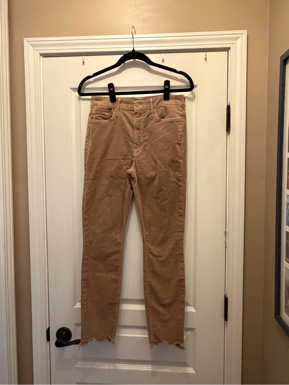 MOTHER Hopscotch/Tan Corduroy High Waisted Looker Ankle Chew - 28 - NWOT